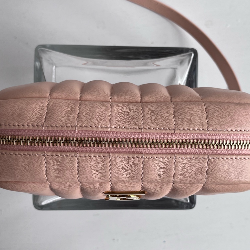 BURBERRY Mini Lola Quilted Leather Camera Bag Peach Pink - Picture 7 of 13